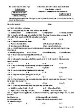 Đề kiểm tra học kỳ I môn Hóa học Lớp 10 - Mã đề 305 - Năm học 2018-2019 - Sở giáo dục và đào tạo Quảng Nam